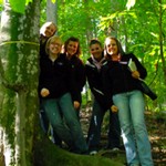 photo of Integrated Science students investigating beech trees